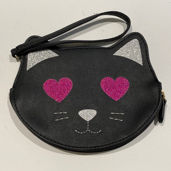 Betsey Johnson Handbags - 🆕BETSEY JOHNSON✨ glitter heart eyes sunglasses cat clutch wristlet